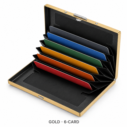 🔒 RFID-Blocking Stainless Steel Card Wallet – 6/10-Card Slim Organizer
