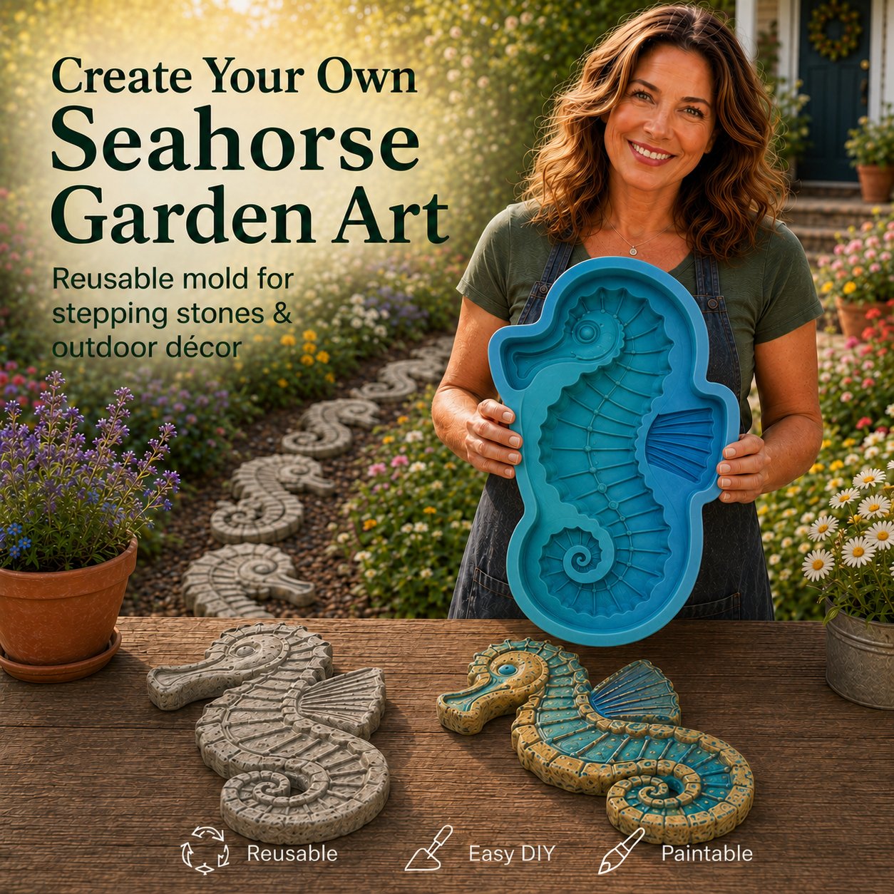 💥 LAST DAY 49% OFF - 🌊 Reusable Ocean Theme Garden Art Mold – Make Your Garden Truly One of a Kind