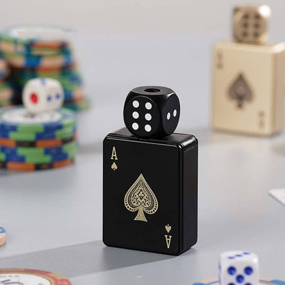 🎲Windproof Poker Dice Rotating Cigar Lighter, Butane Refill (Not Included)