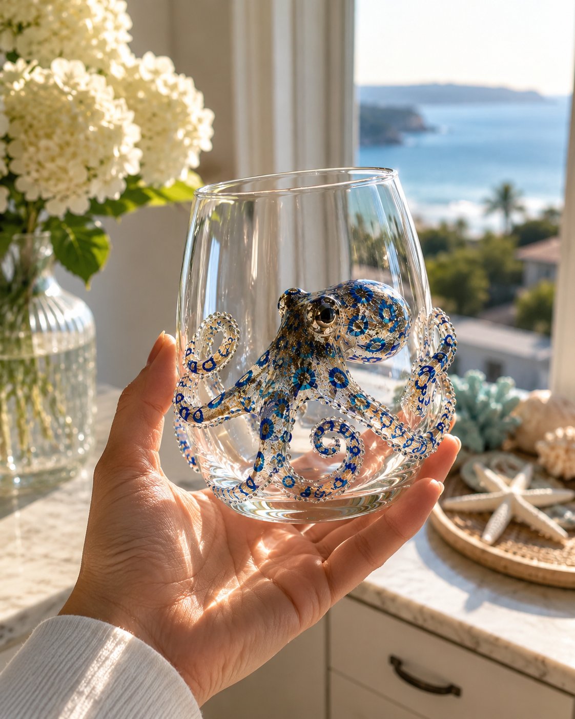 🎁The Perfect Beach House Gift🌊3D Ocean Animal Artisan Glassware Collection