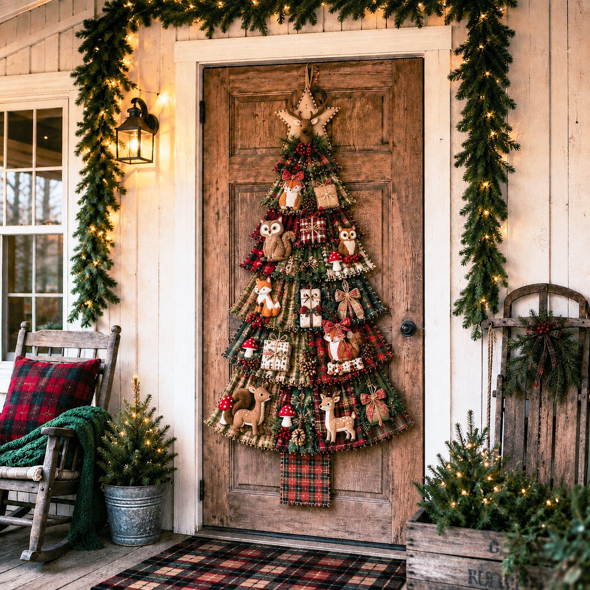 🎄Beginner-Friendly DIY Oversized Patchwork Christmas Tree Door Hanging Kit | Complete Kit with All Tools & Step-by-Step Guide Included 💕