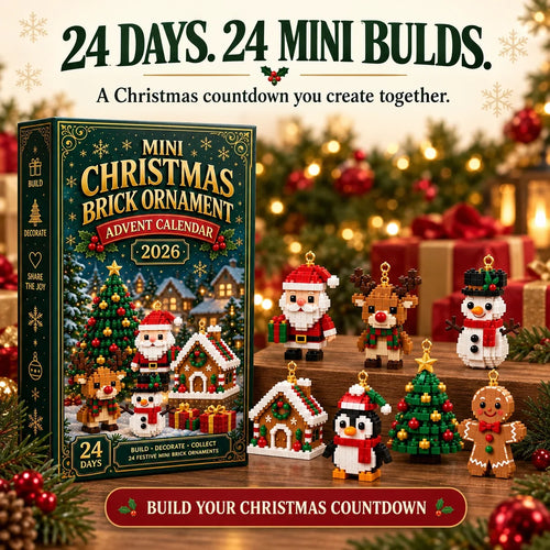 ⏳ Last Day 49% OFF – 🎄24-Day Mini Christmas Brick Ornament Advent Calendar | 24 Unique Buildable Holiday Ornaments to Create, Hang & Keep 🧱