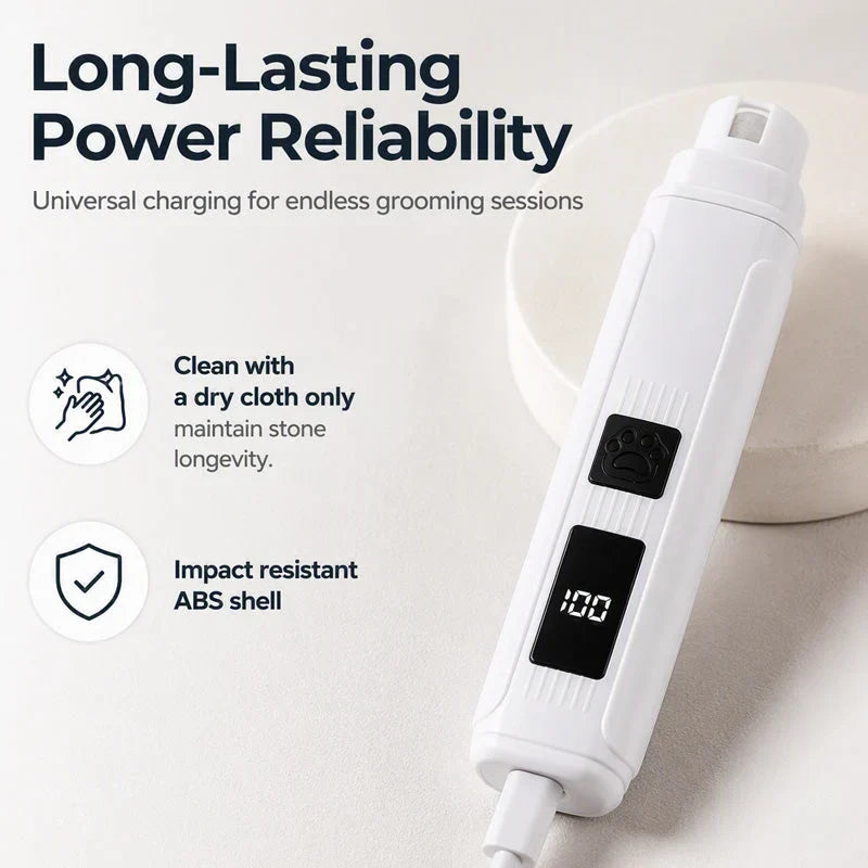 🔥Hot Sale 50% OFF🔥 Pet Nail Grinder with LED & Power Display – Low Noise, USB-C, for Dogs Cats 🐾