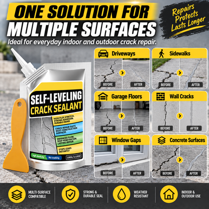 Self-Leveling Concrete Crack Sealant – Waterproof Quick-Drying Repair Filler with Scraper