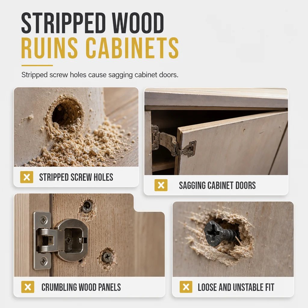 🔩 Heavy-Duty Cabinet Hinge Expansion Repair Kit | Fix Stripped & Loose Doors
