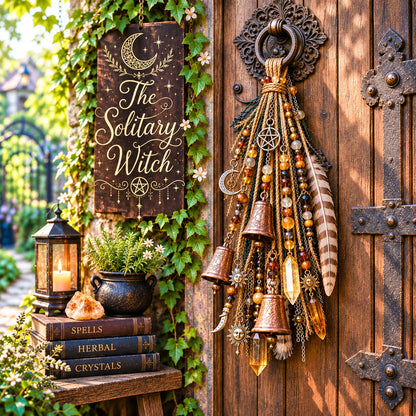 🔮 Witchy Door Charm – Celestial Bells & Crystal-Style Hanging Decor