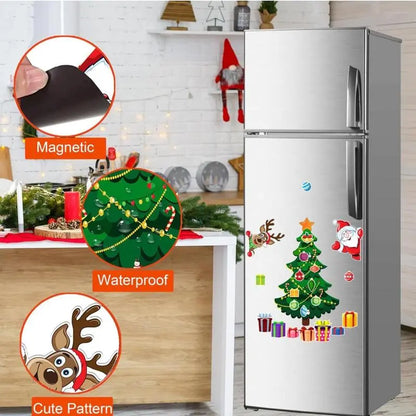 Christmas Refrigerator Magnets,DIY Fridge Santa Reindeer Snowman