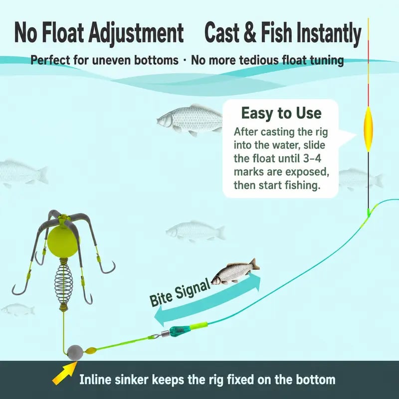 🎣 Anti‑Snag Floating Explosion Hook Rig for Carp & Catfish