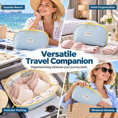 👝 Portable 3-in-1 Travel Underwear and Bra Organizer Bag