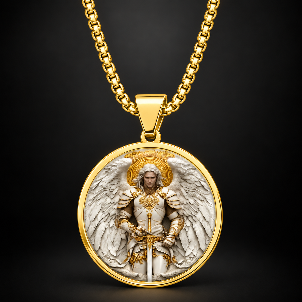 Men’s Angel Warrior Pendant Necklace