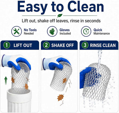 Aluminum Alloy Gutter Guard Filter, Roof Rain Gutter Downspout Strainer, Anti‑Clog Leaf Debris Catcher for Home Drainage System