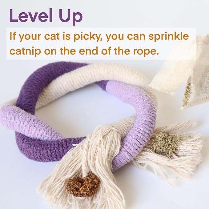 🔥LAST DAY 49% OFF😻3Pcs Catnip Chew Rope Toy – Natural, Safe Tooth Cleaner for Indoor Cats