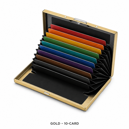 🔒 RFID-Blocking Stainless Steel Card Wallet – 6/10-Card Slim Organizer