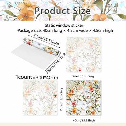 🌸 Floral Static Cling Window Sticker