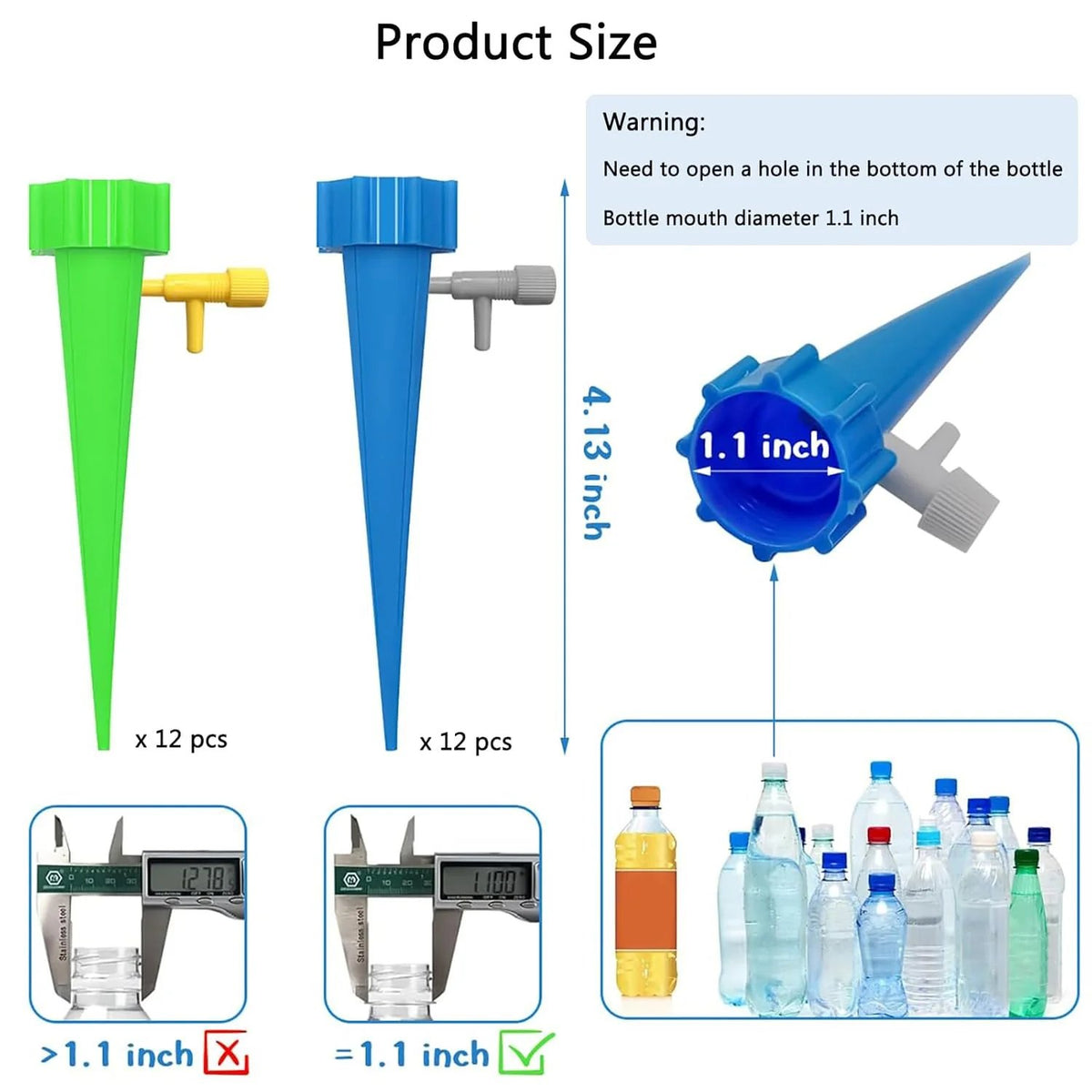 💥🏆Adjustable Bottle-Top Plant Watering Spikes