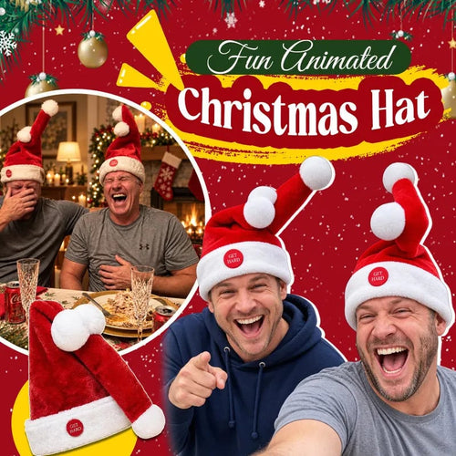 🎅 Animated Naughty Santa Hat | Funny Christmas Party Hat
