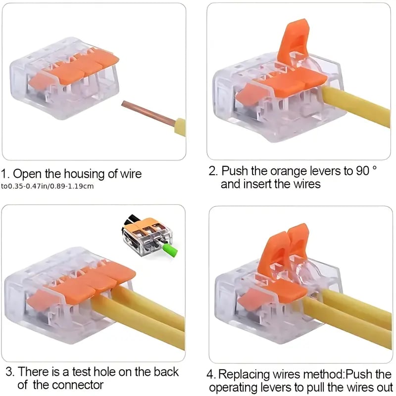 ⚡75 Pack Wire Quick Connectors | Reusable 2/3/5 Port Electrical Terminal Block Kit