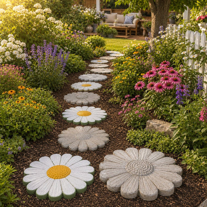 💥 LAST DAY 49% OFF – 🌿 Reusable Decorative Garden Stepping Stone Mold – Make Your Garden Truly One of a Kind