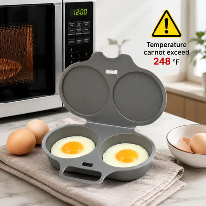 BPA-Free Microwave 2-Cup Egg Steamer Mold (Dark Gray) – Non-Stick Quick Prep Egg Cooker