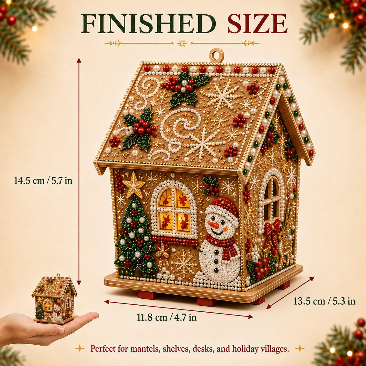🎄 DIY 3D Jeweled Wooden Christmas Cottage Kit ✈️ Buy 2+ Get Free Shipping