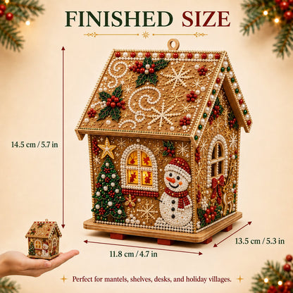 🎄 DIY 3D Jeweled Wooden Christmas Cottage Kit ✈️ Buy 2+ Get Free Shipping