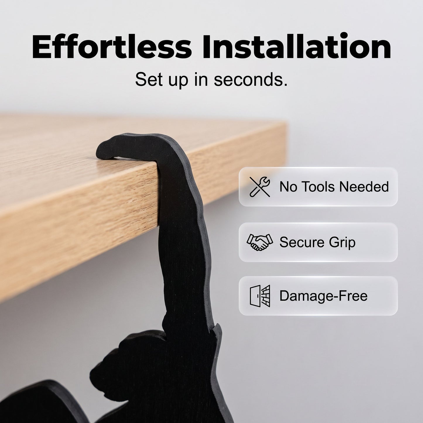 Gorilla Wooden Wall Hook, Heavy-Duty Organizer for Coats and Bags
