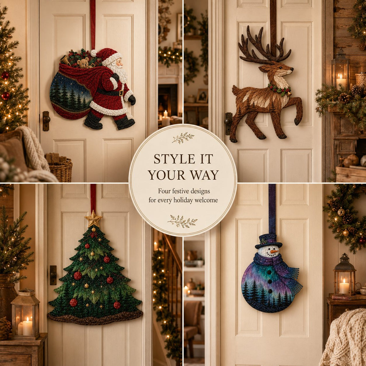 🧵 Christmas Fabric Art Door Hanging Craft Kit