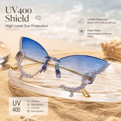 GlowButterfly™ Rimless Rhinestone Sunglasses