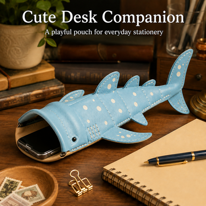 🦈Fun Whale‑Shark‑Shaped Sling Purse, Handmade Leather Mini Shoulder Bag🎁