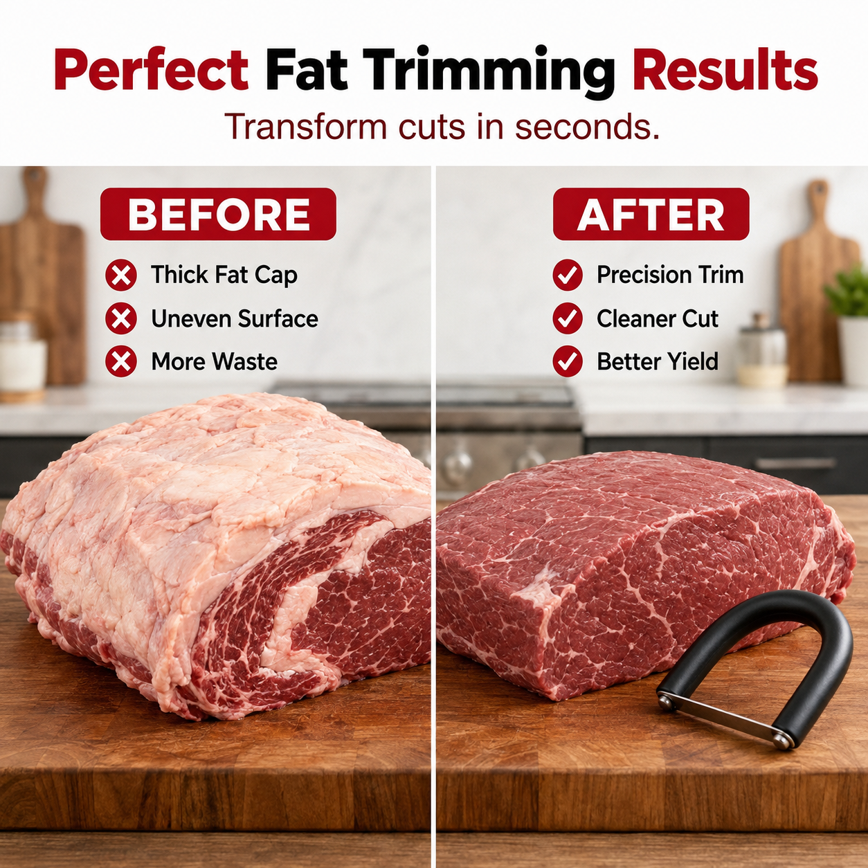 Handheld Meat Fat Trimmer — Cleaner Cuts for BBQ, Brisket & Pork Prep