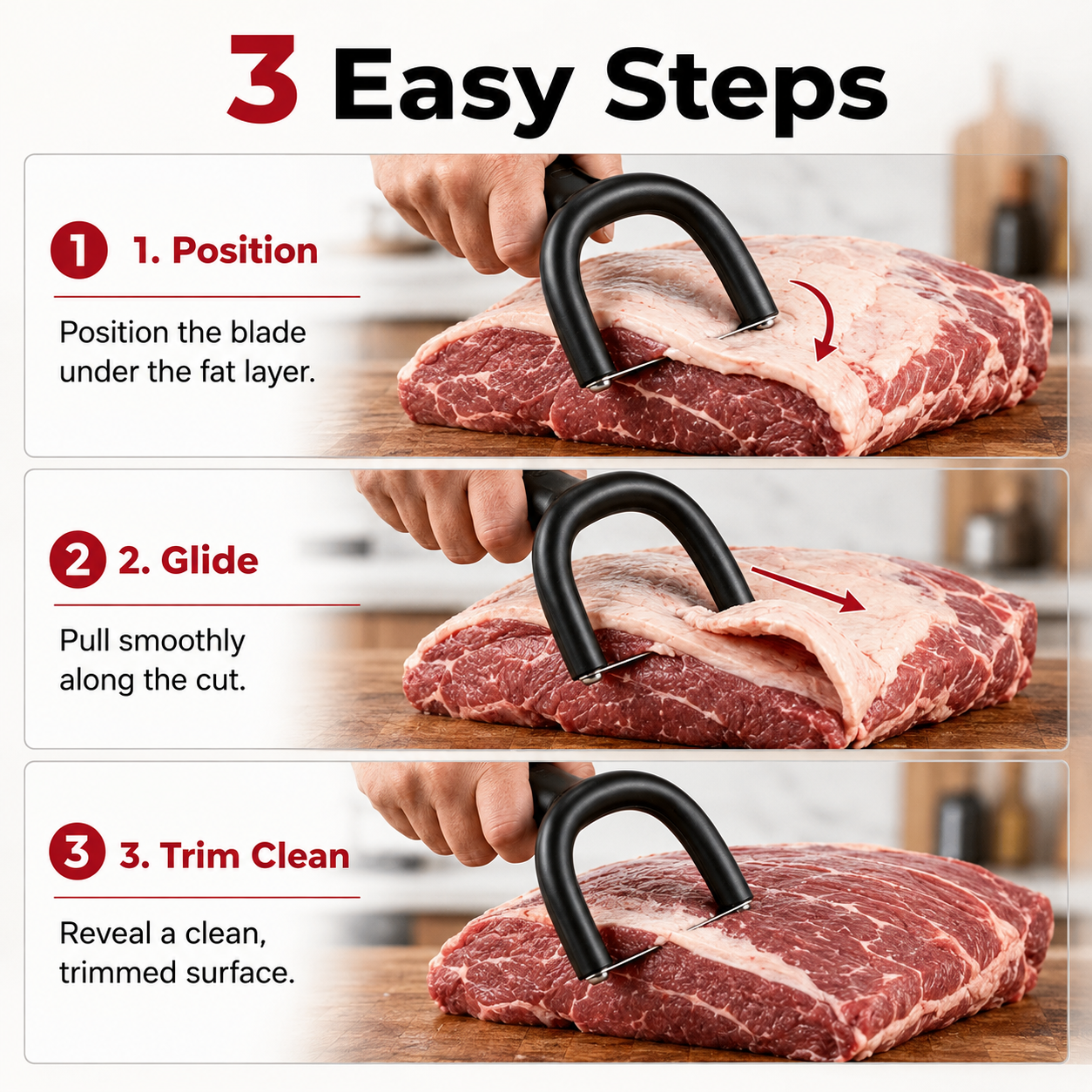 Handheld Meat Fat Trimmer — Cleaner Cuts for BBQ, Brisket & Pork Prep