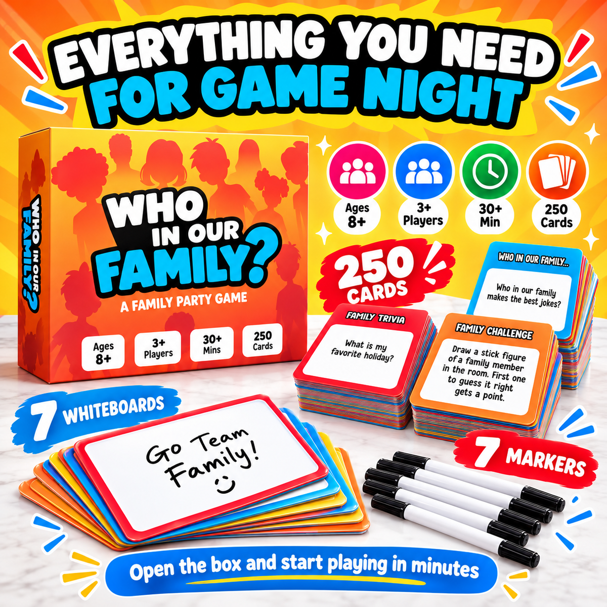 😂 50% OFF Today! Who In Our Family? Hilarious Party Game for Family Game Night