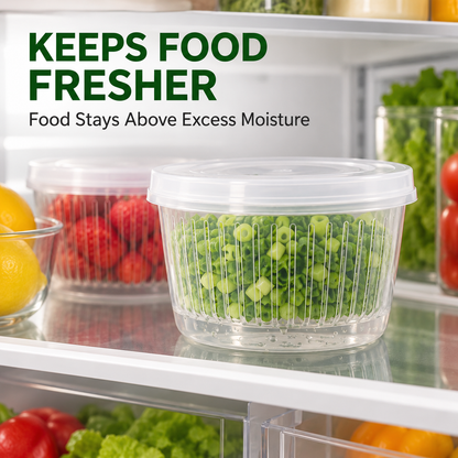 🥬 Keep Chopped Veggies Fresher Longer With Built-In Strainer Boxes