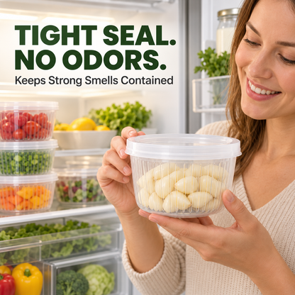 🥬 Keep Chopped Veggies Fresher Longer With Built-In Strainer Boxes