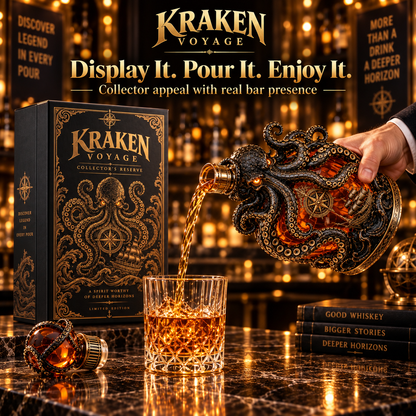 🐙Kraken Voyage Octopus Whiskey Decanter | Gothic Nautical Bar Centerpiece