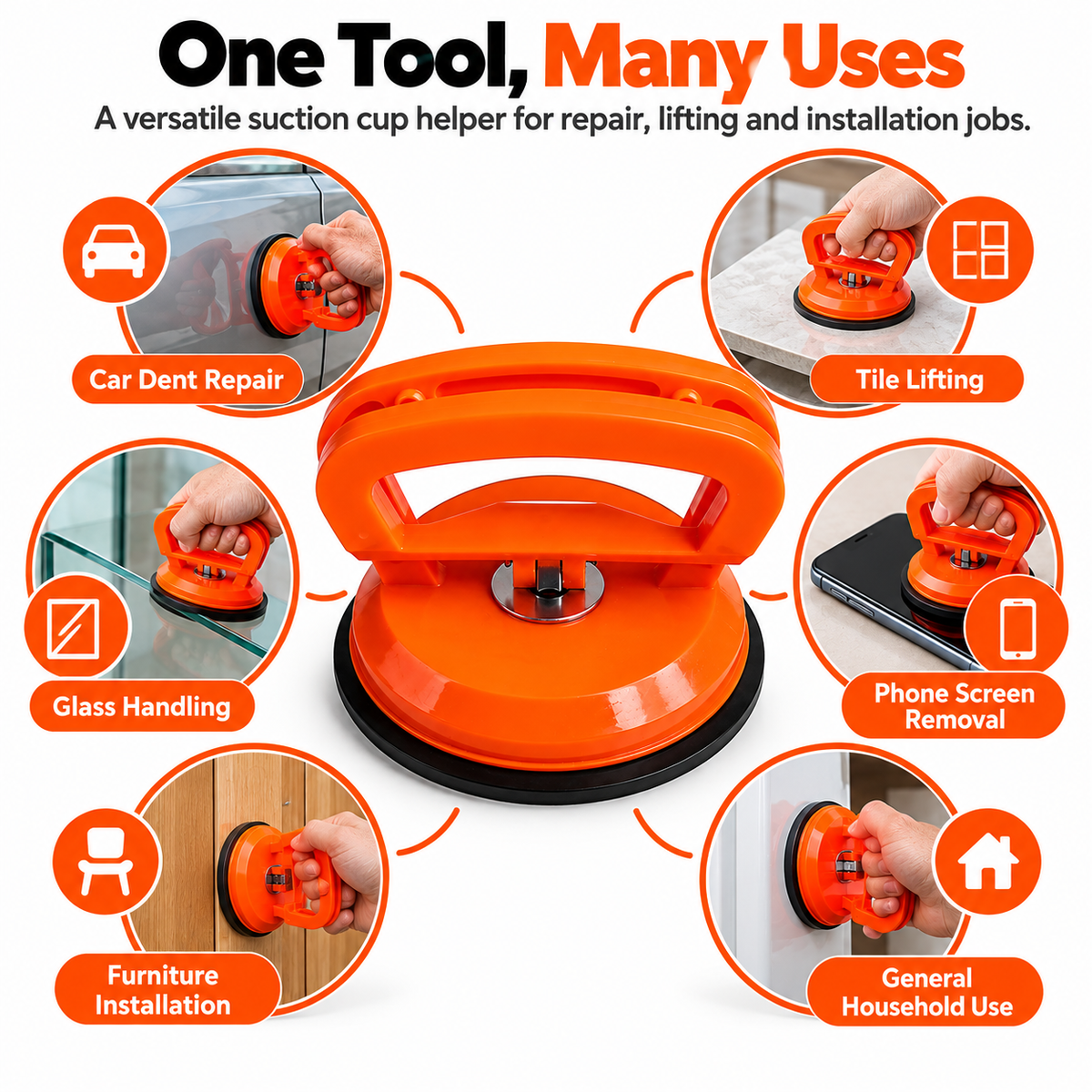Heavy-Duty Suction Cup Dent Puller – Multi-Purpose Panel Lifter