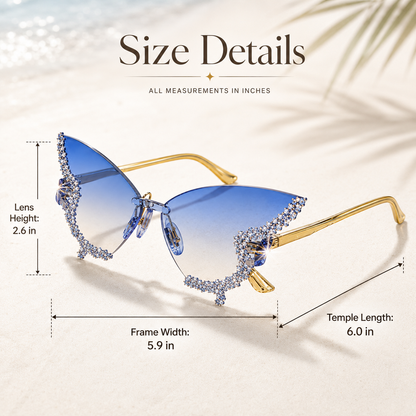 GlowButterfly™ Rimless Rhinestone Sunglasses