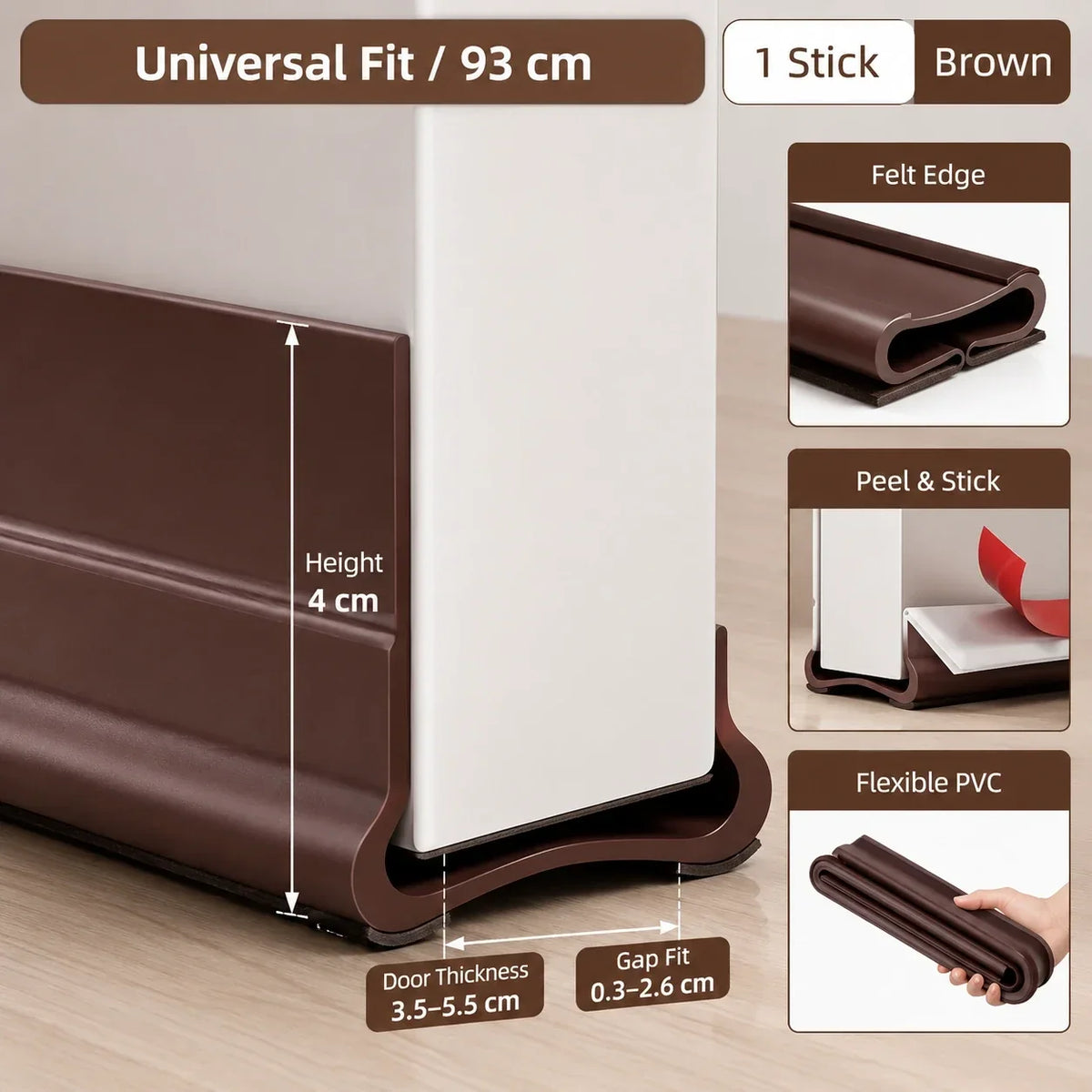 Triple-Layer Under Door Draft Stopper & Weather Strip | Seal Gap