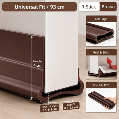 Triple-Layer Under Door Draft Stopper & Weather Strip | Seal Gap