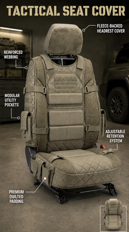 💪🚙Rugged Truck Seat Cover – Tactical Storage, Seat Protection & All‑Day Comfort
