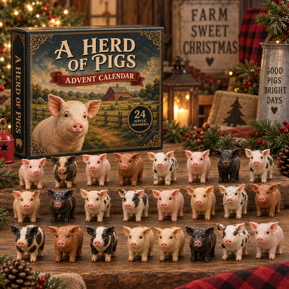 CHRISTMAS KICKOFF 40% OFF - Herd Of Pigs Advent Calendar 2026 - 24-Day Festive Countdown