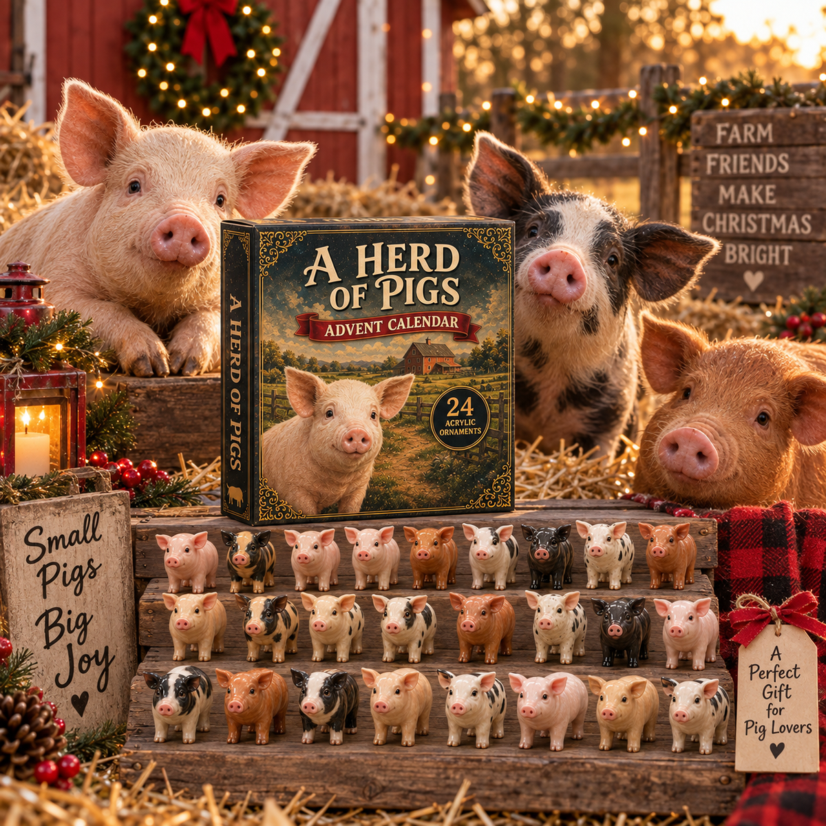 CHRISTMAS KICKOFF 40% OFF - Herd Of Pigs Advent Calendar 2026 - 24-Day Festive Countdown