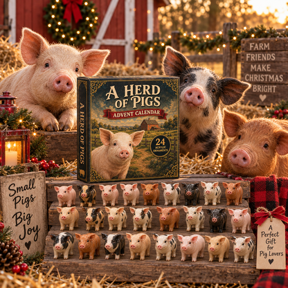 CHRISTMAS KICKOFF 40% OFF - Herd Of Pigs Advent Calendar 2026 - 24-Day Festive Countdown