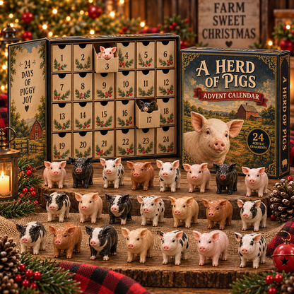 CHRISTMAS KICKOFF 40% OFF - Herd Of Pigs Advent Calendar 2026 - 24-Day Festive Countdown
