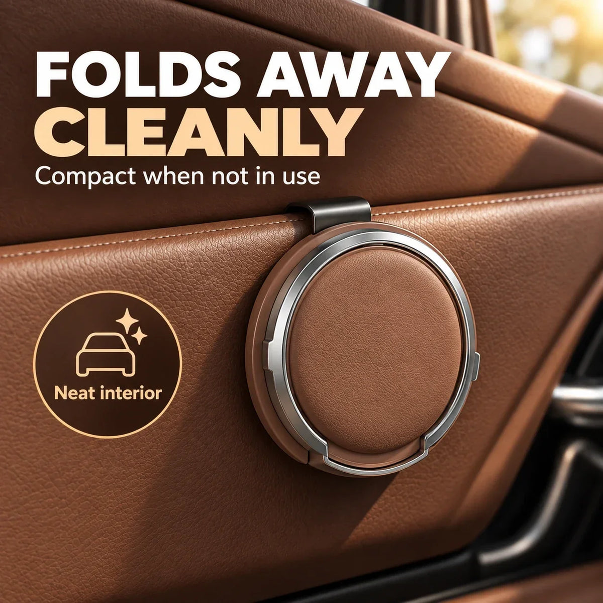 Foldable Car Door Cup Holder & Phone Stand | Hook-In Design