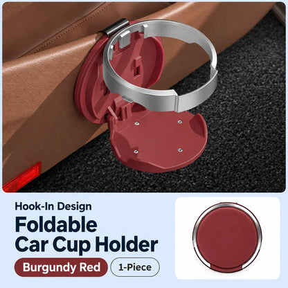 Foldable Car Door Cup Holder & Phone Stand | Hook-In Design