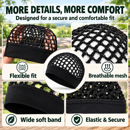 3-Piece Stretchy Wide-Edge Sleeping Cap Set