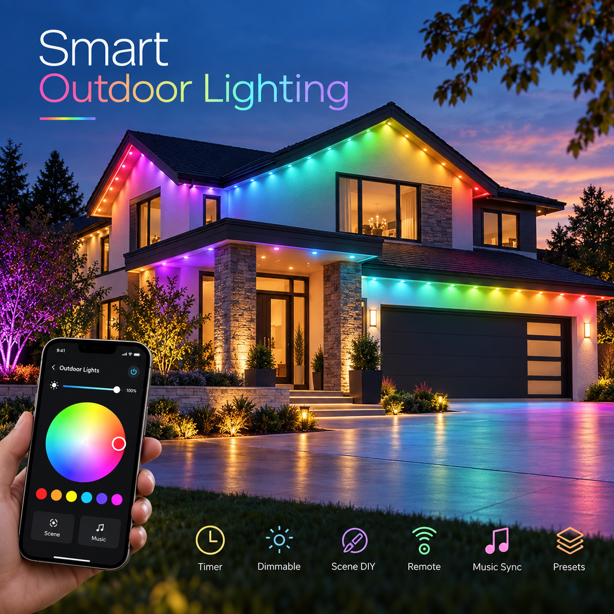 🎅Early Christmas 49% OFF - Smart Rainbow LED Permanent Outdoor Light - Smartlight 🎁