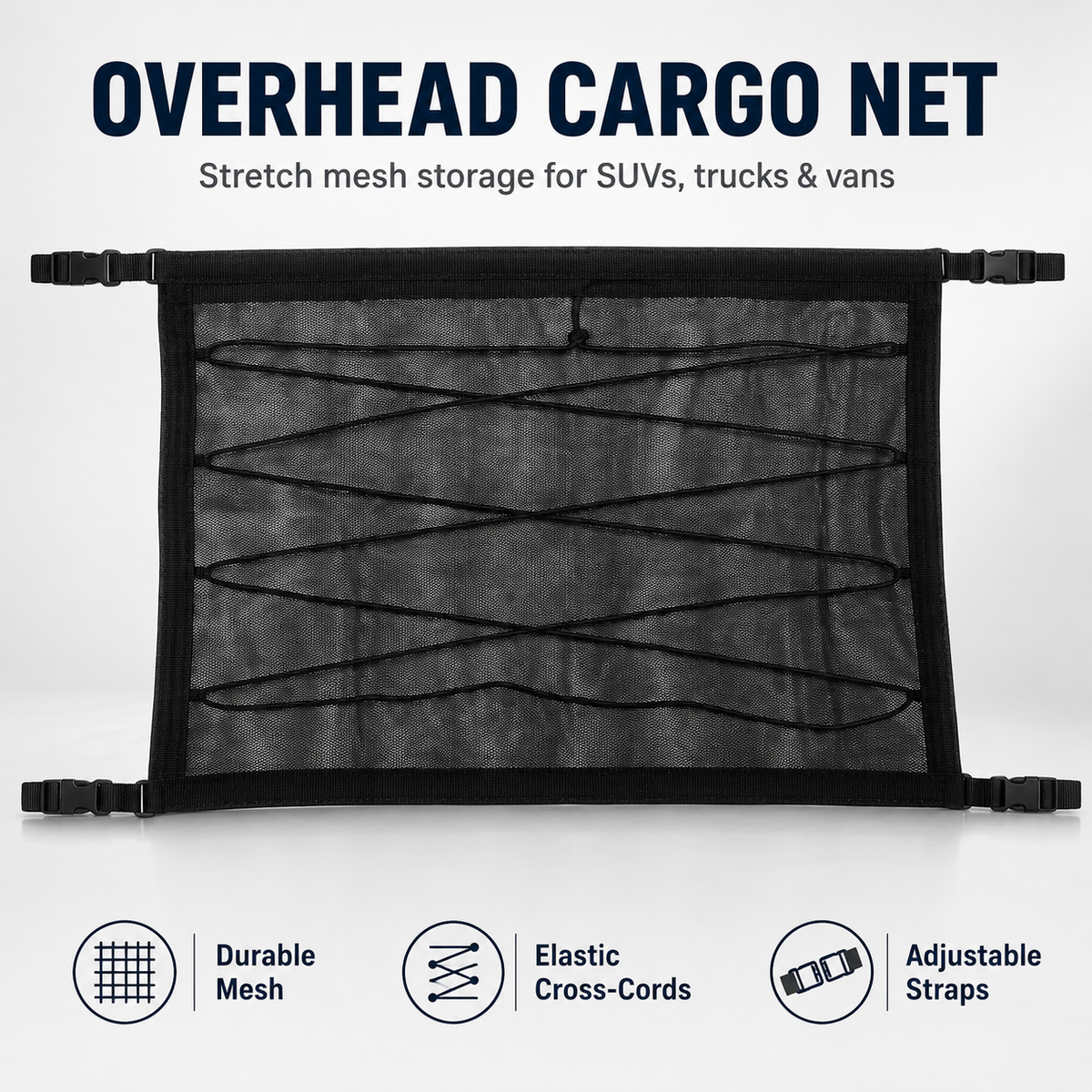 🚗 Car Ceiling Storage Net with Zipper