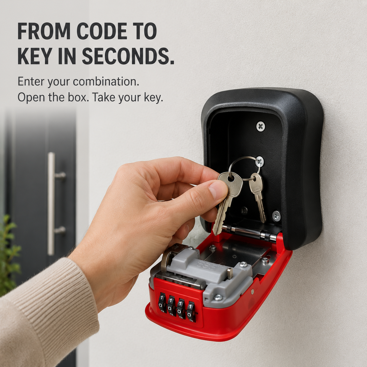 Retrieving house keys from the key lock box